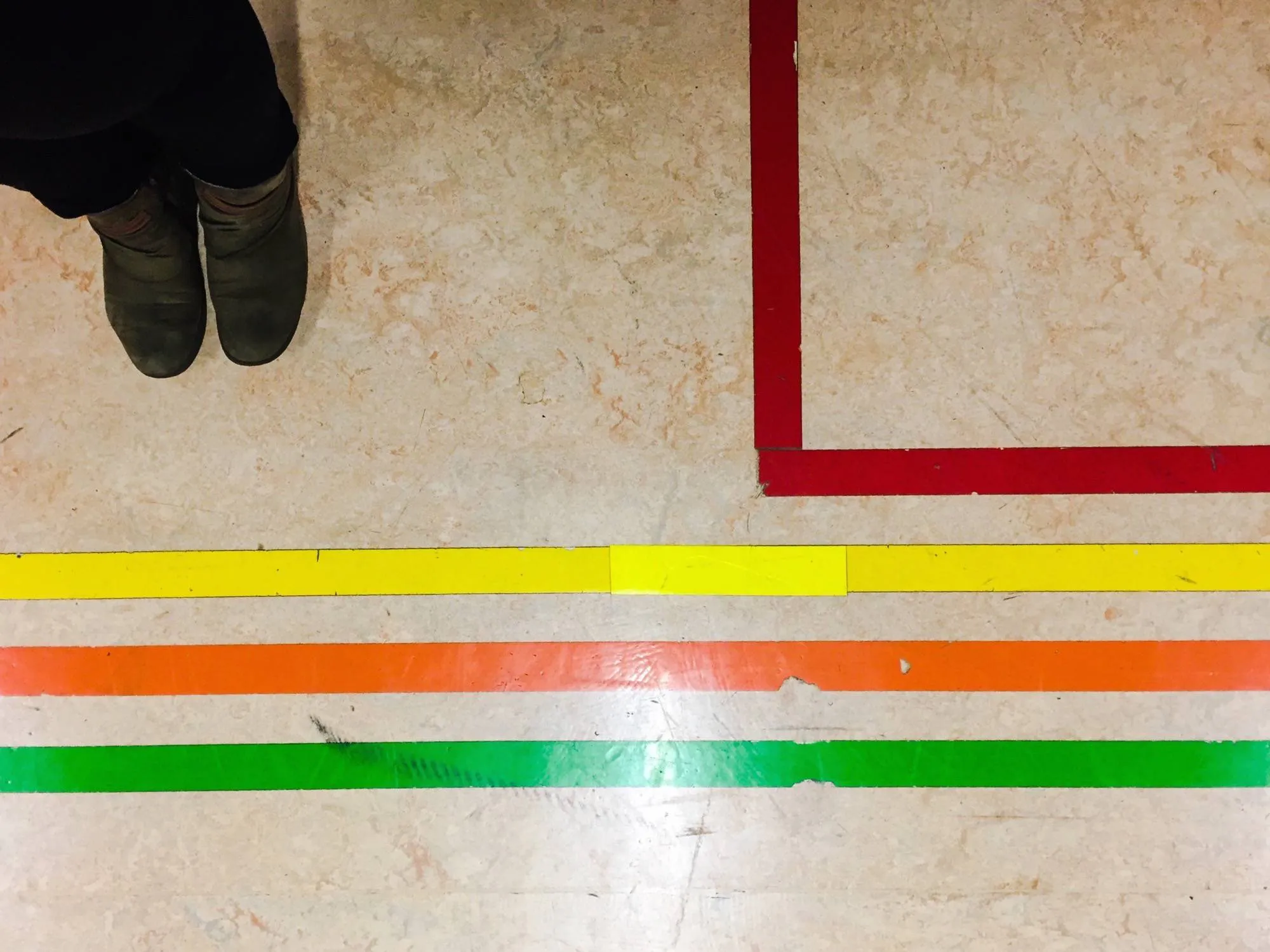 Stripes on hospital floor